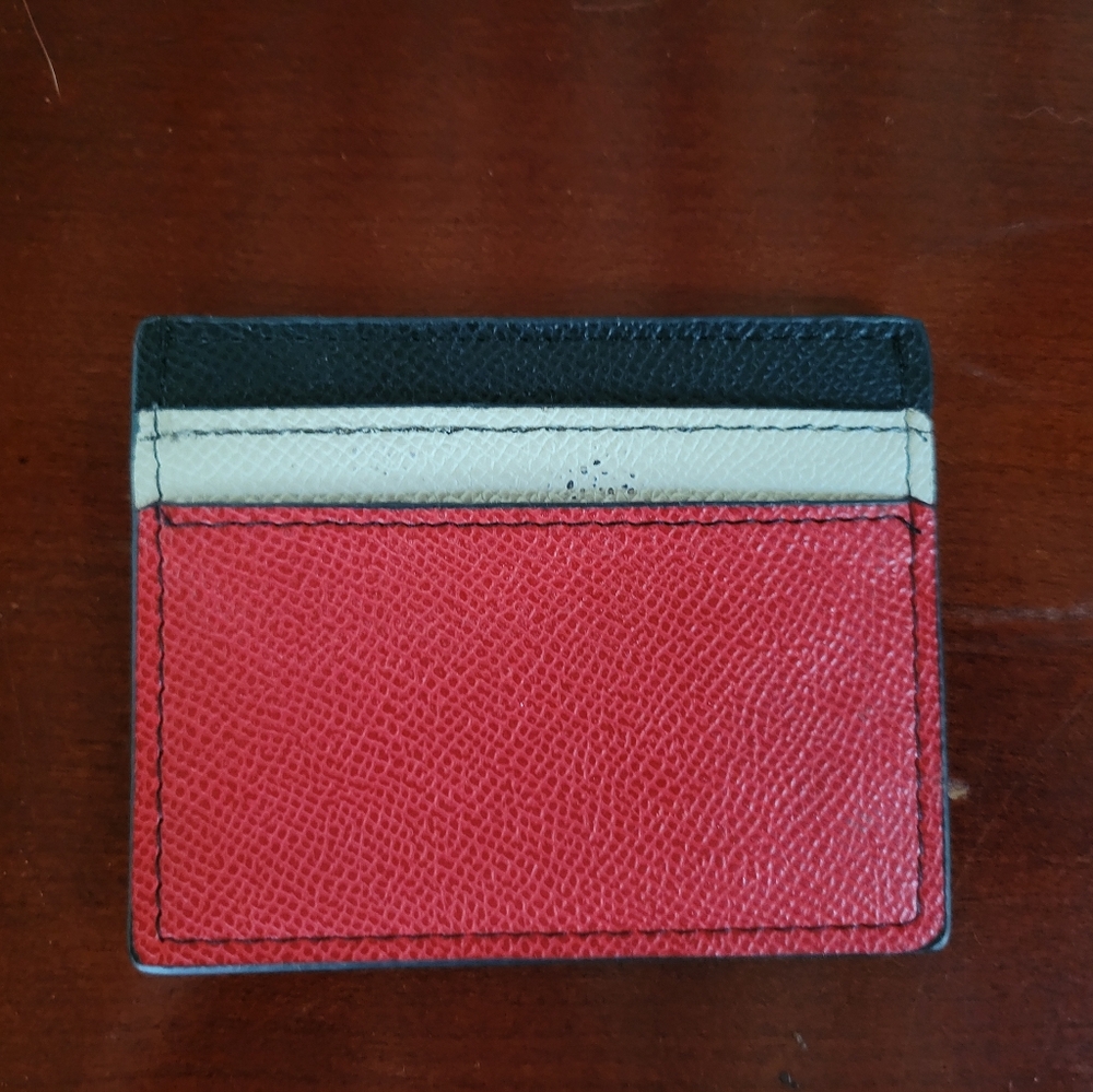 Source Unknown Red, Black, and Cream Card Holder